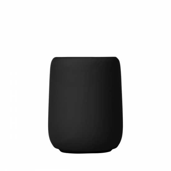 Bicchiere porta spazzolino in ceramica nero Blomus