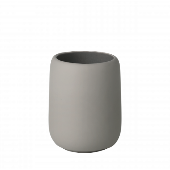 Bicchiere porta spazzolino in ceramica grigio Blomus