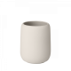 Bicchiere porta spazzolino in ceramica color latte Blomus