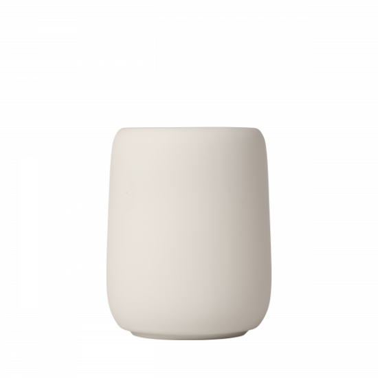 Bicchiere porta spazzolino in ceramica color latte Blomus