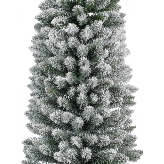 Albero di Natale Pino Pencil innevato 240 cm